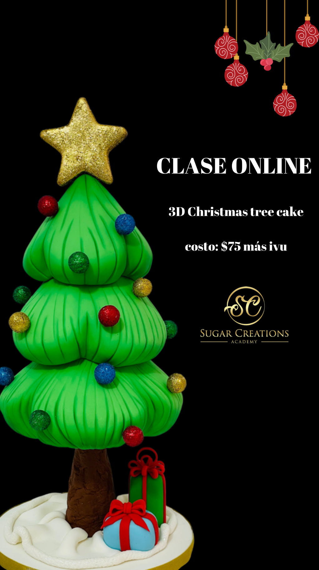 3D Christmas tree cake (CLASE EN VIVO YA GRABADA)